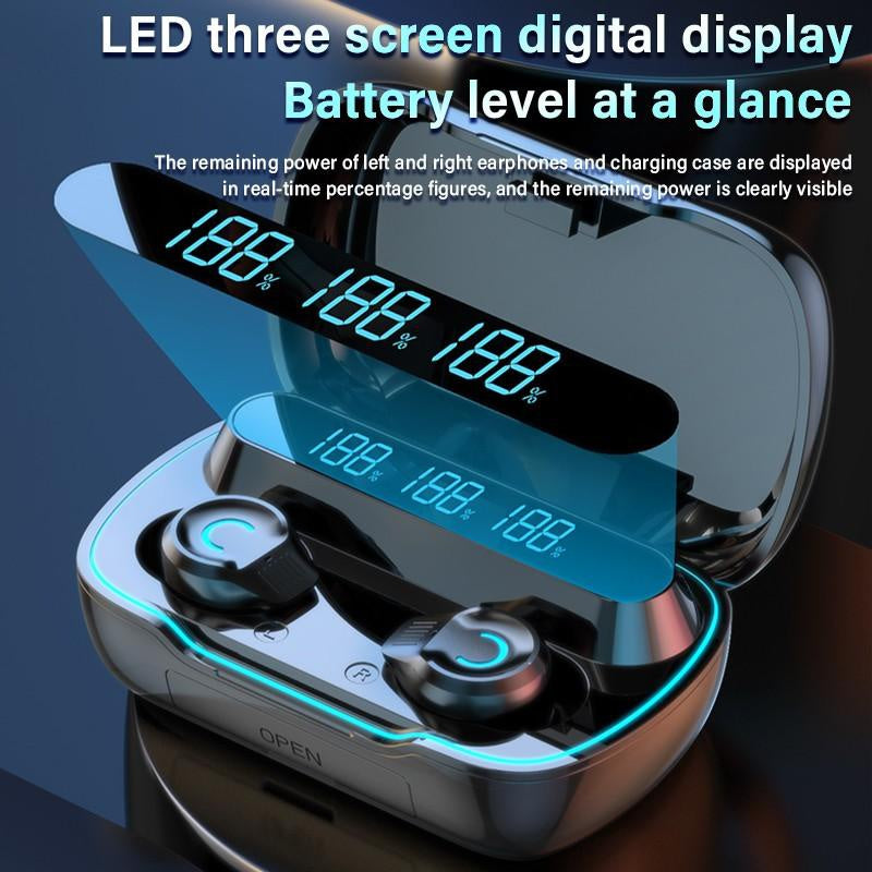 KJ-8 TWS Bezdrátová Bluetooth 5.2 dotyková sluchátka s digitálním displejem a hudební herní náhlavní soupravou s funkcí nabíjení telefonu KJ-8 TWS Bezdrátová Bluetooth 5.2 dotyková sluchátka s digitálním displejem a hudební herní náhlavní soupravou s funkcí nabíjení telefonu